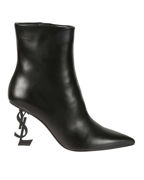 ysl booties leather|YSL boots with YSL heel.